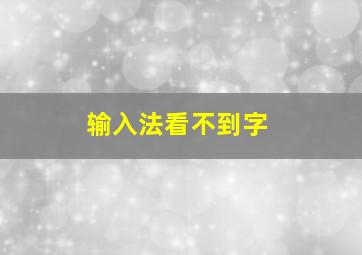 输入法看不到字