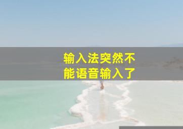 输入法突然不能语音输入了