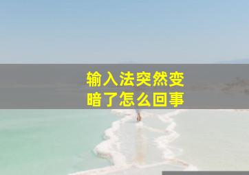 输入法突然变暗了怎么回事