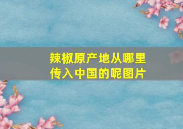 辣椒原产地从哪里传入中国的呢图片