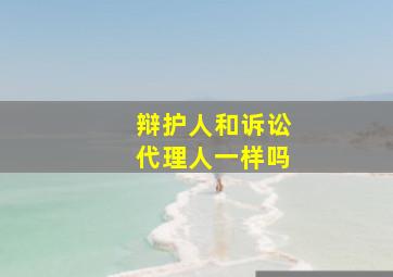 辩护人和诉讼代理人一样吗