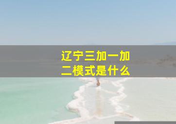 辽宁三加一加二模式是什么