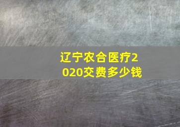 辽宁农合医疗2020交费多少钱