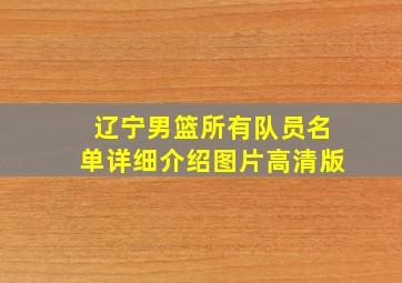 辽宁男篮所有队员名单详细介绍图片高清版