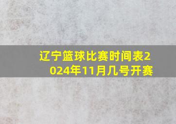 辽宁篮球比赛时间表2024年11月几号开赛