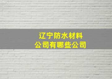 辽宁防水材料公司有哪些公司