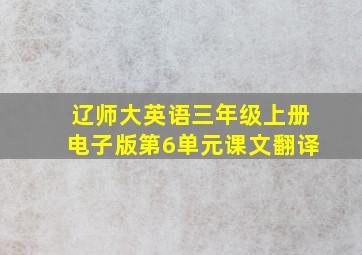 辽师大英语三年级上册电子版第6单元课文翻译