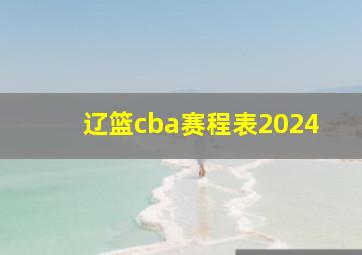 辽篮cba赛程表2024