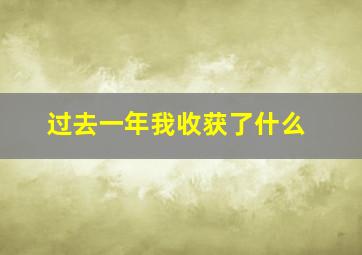 过去一年我收获了什么