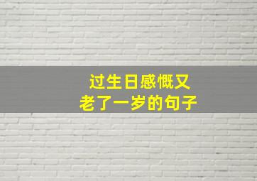 过生日感慨又老了一岁的句子