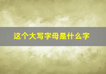 这个大写字母是什么字