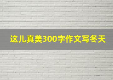 这儿真美300字作文写冬天