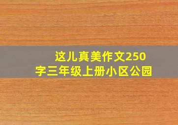 这儿真美作文250字三年级上册小区公园