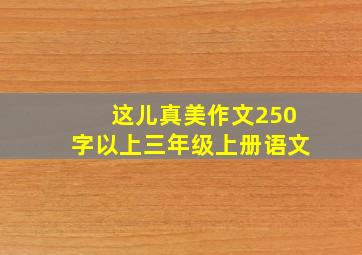 这儿真美作文250字以上三年级上册语文