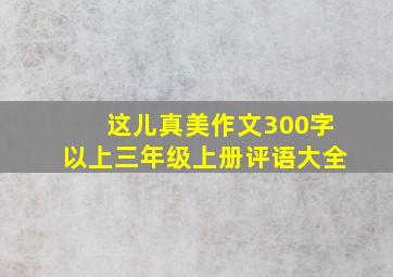 这儿真美作文300字以上三年级上册评语大全