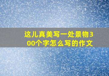 这儿真美写一处景物300个字怎么写的作文