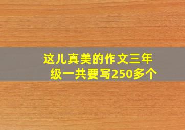 这儿真美的作文三年级一共要写250多个