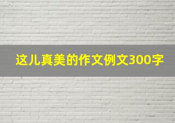 这儿真美的作文例文300字