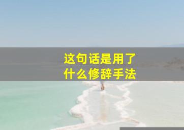 这句话是用了什么修辞手法