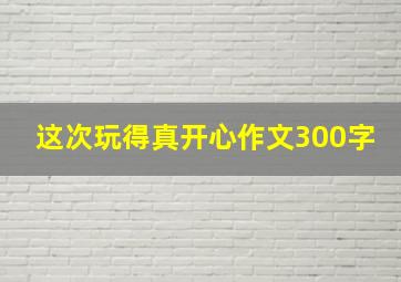 这次玩得真开心作文300字