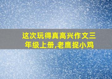 这次玩得真高兴作文三年级上册,老鹰捉小鸡