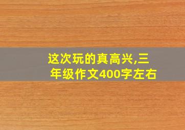 这次玩的真高兴,三年级作文400字左右