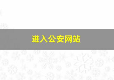 进入公安网站