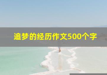 追梦的经历作文500个字