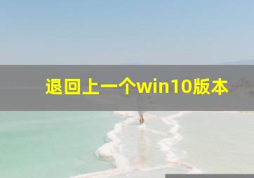 退回上一个win10版本