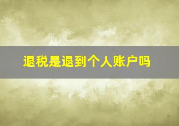 退税是退到个人账户吗