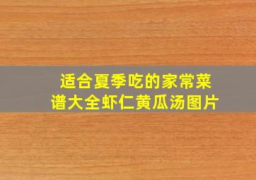 适合夏季吃的家常菜谱大全虾仁黄瓜汤图片