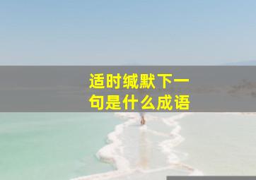 适时缄默下一句是什么成语