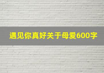 遇见你真好关于母爱600字