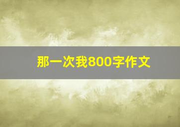 那一次我800字作文