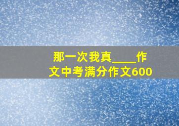 那一次我真____作文中考满分作文600