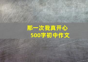 那一次我真开心500字初中作文