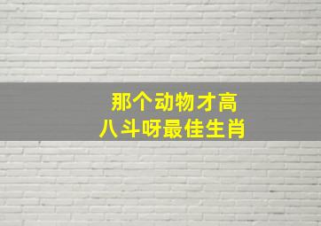 那个动物才高八斗呀最佳生肖