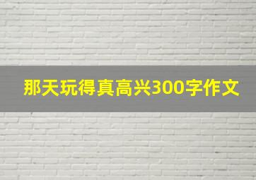 那天玩得真高兴300字作文