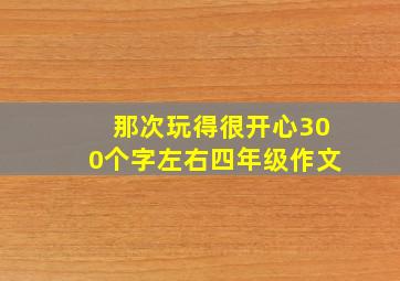 那次玩得很开心300个字左右四年级作文