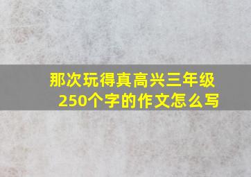 那次玩得真高兴三年级250个字的作文怎么写