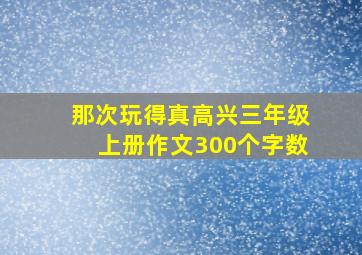 那次玩得真高兴三年级上册作文300个字数