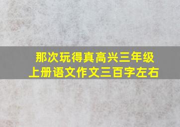 那次玩得真高兴三年级上册语文作文三百字左右