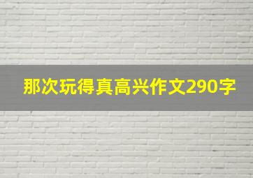 那次玩得真高兴作文290字