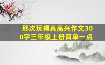 那次玩得真高兴作文300字三年级上册简单一点