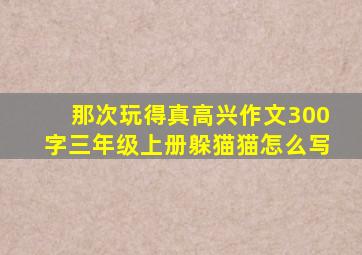 那次玩得真高兴作文300字三年级上册躲猫猫怎么写