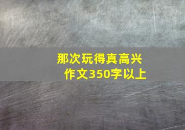 那次玩得真高兴作文350字以上