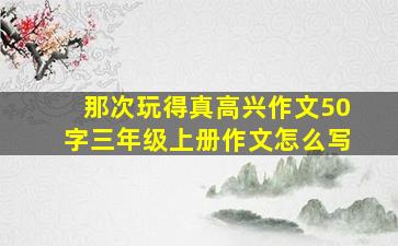 那次玩得真高兴作文50字三年级上册作文怎么写