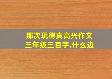 那次玩得真高兴作文三年级三百字,什么边