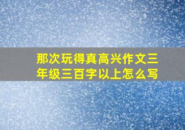 那次玩得真高兴作文三年级三百字以上怎么写