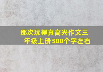 那次玩得真高兴作文三年级上册300个字左右